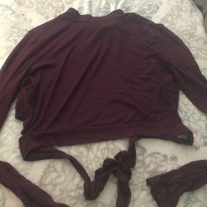 Fashion Nova long sleeve crop top/open back